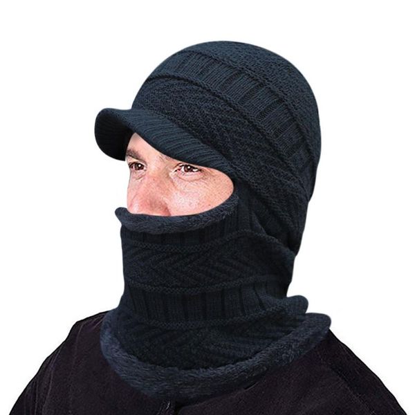 cycling caps & masks 25# men warm beanie winter thicken hat and scarf two-piece knit windproof cap accessories garcon hiver, Black
cycling caps & masks 25# men warm beanie winter thicken hat and scarf two-piece knit windproof cap accessories garcon hiver, Black