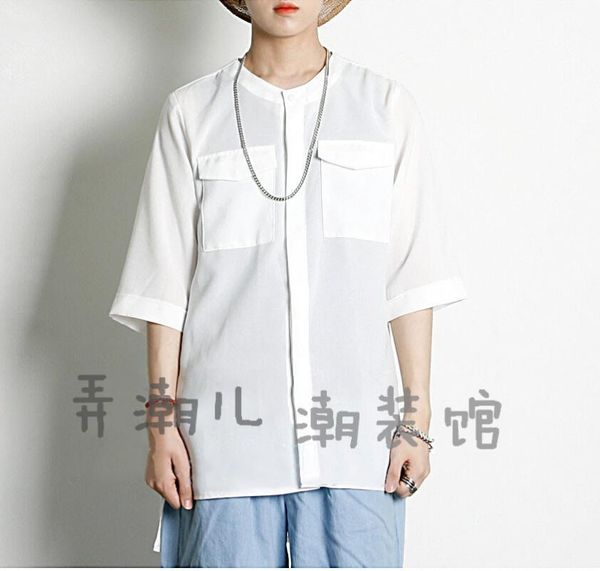 s-4xl 2020 new men's clothing low-high placketing shirt o-neck fluid personalized shirt plus size tee singer costumes1, White;black
s-4xl 2020 new men's clothing low-high placketing shirt o-neck fluid personalized shirt plus size tee singer costumes1, White;black