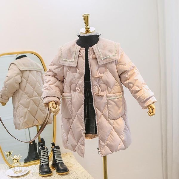 girls winter cotton clothes in the long 2020 new korean children's princess foreign corner buckle cotton coat cotton jacket, Blue;gray
girls winter cotton clothes in the long 2020 new korean children's princess foreign corner buckle cotton coat cotton jacket, Blue;gray