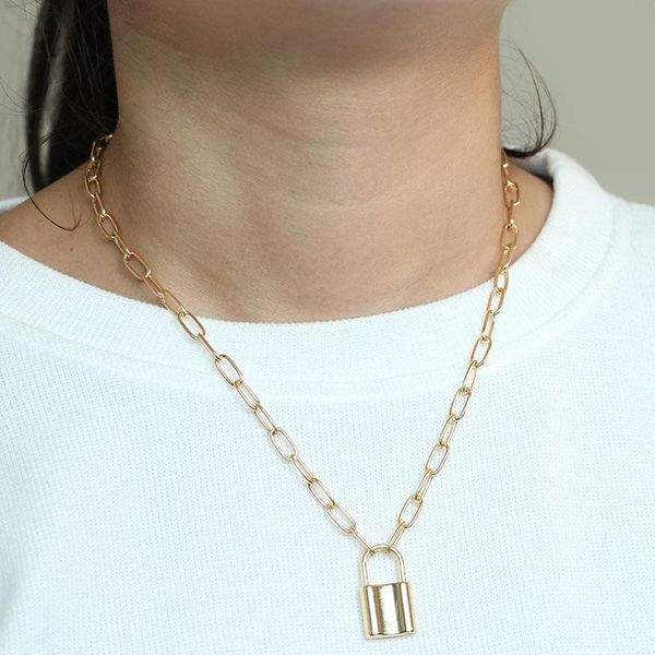 european and american jewelry personality retro geometric item sweater chain female simple lock shape wild temperament necklace, Golden;silver
european and american jewelry personality retro geometric item sweater chain female simple lock shape wild temperament necklace, Golden;silver