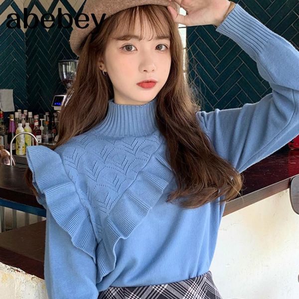 women's sweaters korean loose crazy style knit sweater outwear stand collar pullover long sleeve pull femme hiver wooden ear design sue, White;black
women's sweaters korean loose crazy style knit sweater outwear stand collar pullover long sleeve pull femme hiver wooden ear design sue, White;black