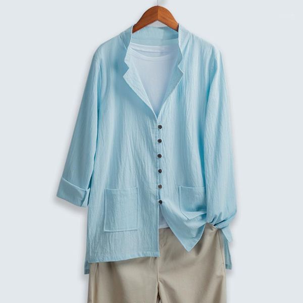 women blouse clothing casual loose linen patchwork plus size lady daily soild blouse shirts blusas de mujer verano 20201, White
women blouse clothing casual loose linen patchwork plus size lady daily soild blouse shirts blusas de mujer verano 20201, White