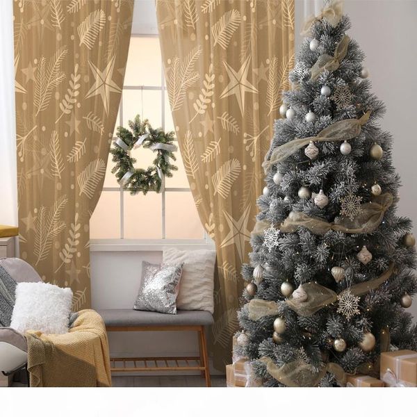 curtain stars pine tree branches leaves winter theme decorating monochromic artwork printed beige 
curtain stars pine tree branches leaves winter theme decorating monochromic artwork printed beige