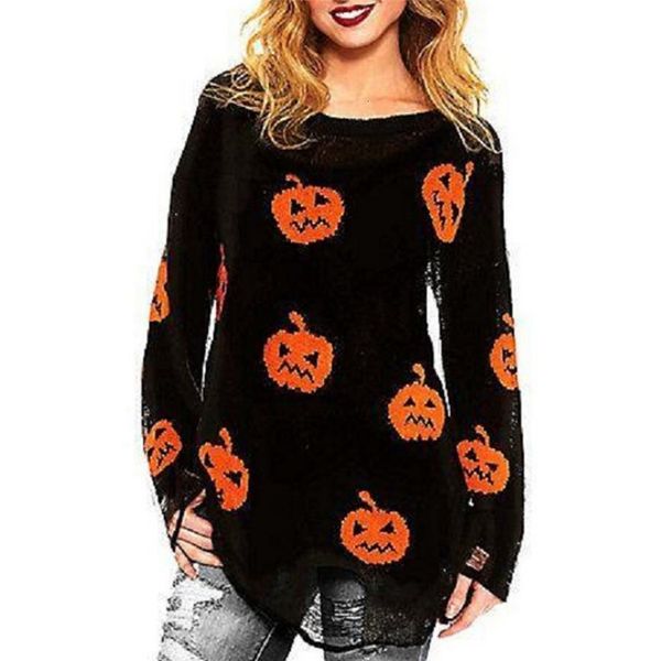 fashion women halloween irregular hem pumpkin print long sleeve hole pullover loose sweater womens autumn winter clothing, White;black
fashion women halloween irregular hem pumpkin print long sleeve hole pullover loose sweater womens autumn winter clothing, White;black