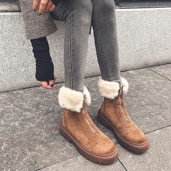 autumn and winter women shoes casual simplicity zipper boots snow boots genuine leather black cow suede short1
autumn and winter women shoes casual simplicity zipper boots snow boots genuine leather black cow suede short1