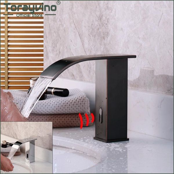 bathroom sink faucets torayvino chrome polished automatic touch sensor faucet black deck mounted waterfall solid brass mixer tap1
bathroom sink faucets torayvino chrome polished automatic touch sensor faucet black deck mounted waterfall solid brass mixer tap1
