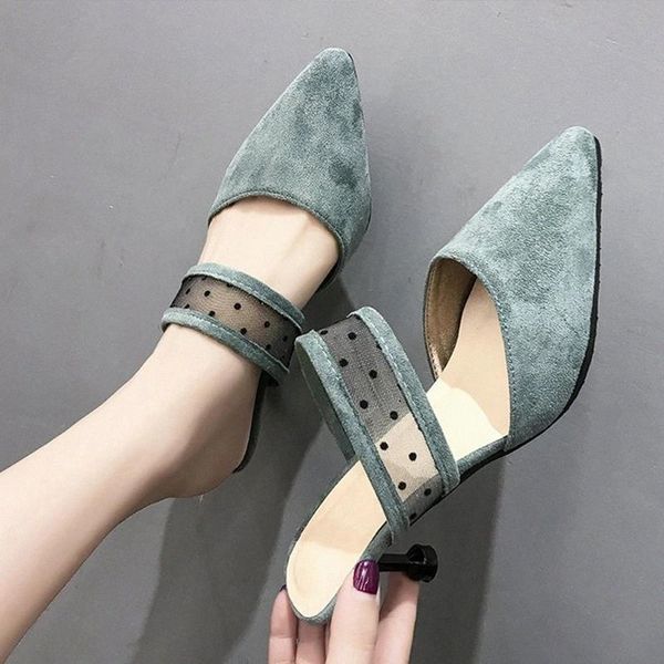 women pointed toe thin heels slippers lace shoes fashion summer suede leather ladies slides outdoor female sandals elegant 2021 #j03s, Black
women pointed toe thin heels slippers lace shoes fashion summer suede leather ladies slides outdoor female sandals elegant 2021 #j03s, Black