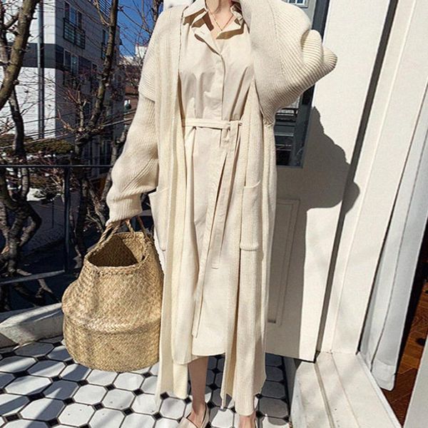 cardigan for women lantern sleeve long loose casual knitted wear autumn winter 2020 fashion women jumper japanese out sweater, White
cardigan for women lantern sleeve long loose casual knitted wear autumn winter 2020 fashion women jumper japanese out sweater, White