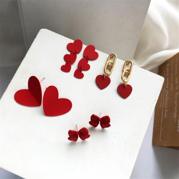 dangle & chandelier ruanme red heart-shaped pendant south korean women sweet bowknot earrings with a pair of jewelry accessories, Silver
dangle & chandelier ruanme red heart-shaped pendant south korean women sweet bowknot earrings with a pair of jewelry accessories, Silver
