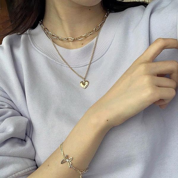 chokers double-layer hip-hop sweater chain wind clavicle peach heart necklace female light luxury niche accessories pendan, Golden;silver
chokers double-layer hip-hop sweater chain wind clavicle peach heart necklace female light luxury niche accessories pendan, Golden;silver