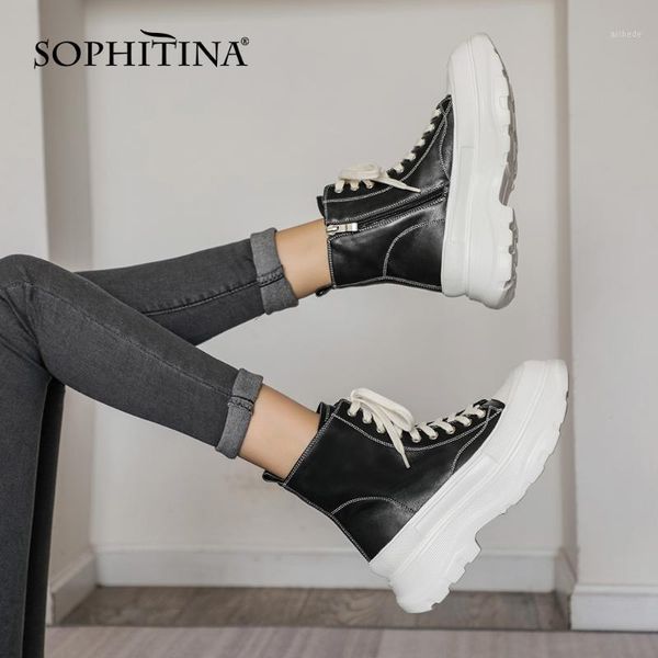boots sophitia women's ankle lace up high genuine leather bootie fashion casual comfort autumn winter 2021 women shoes po7471, Black
boots sophitia women's ankle lace up high genuine leather bootie fashion casual comfort autumn winter 2021 women shoes po7471, Black