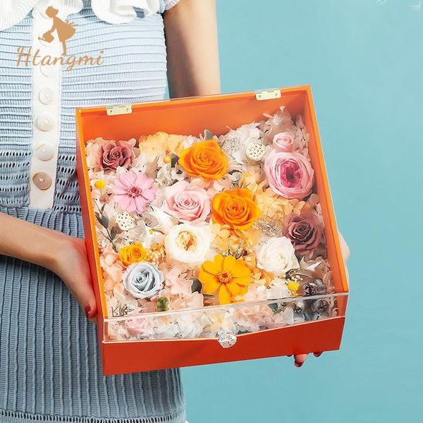 gift wrap 1pcsvalentine's day acrylic transparent square box rose eternal flower arrangement
gift wrap 1pcsvalentine's day acrylic transparent square box rose eternal flower arrangement