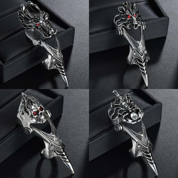 new men gothic punk joint full finger knuckle ring dragon red eye crystal statement jewelry party club charm claw ring, Golden;silver
new men gothic punk joint full finger knuckle ring dragon red eye crystal statement jewelry party club charm claw ring, Golden;silver