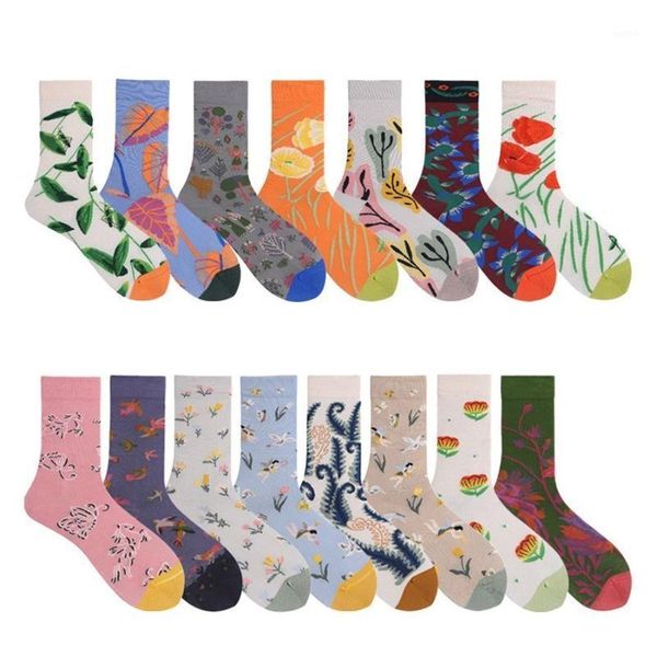 women socks funny cute fashion happy colorful botany lotus leaves flowered butterfly mantis cotton female harajuku hip hop socks1, Black;white 
women socks funny cute fashion happy colorful botany lotus leaves flowered butterfly mantis cotton female harajuku hip hop socks1, Black;white