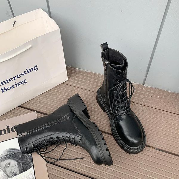 winter boots lady ankle booties women shoes flat heel luxury designer boots-women lace up round toe 2020 low ladies autumn, Black
winter boots lady ankle booties women shoes flat heel luxury designer boots-women lace up round toe 2020 low ladies autumn, Black