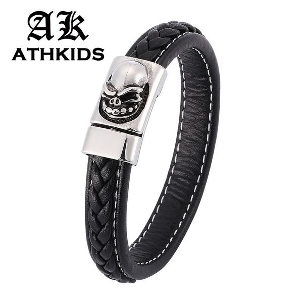 punk black braided leather bracelet men jewelry skull stainless steel magnetic buckle leather bangles male punk gifts pd0355, Golden;silver
punk black braided leather bracelet men jewelry skull stainless steel magnetic buckle leather bangles male punk gifts pd0355, Golden;silver