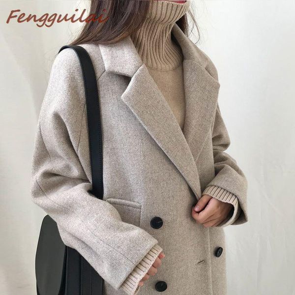 autumn winter new 2019 women's woolen jacket thicken long sleeve long lapel open front coat belt jacket student double breasted1, Black
autumn winter new 2019 women's woolen jacket thicken long sleeve long lapel open front coat belt jacket student double breasted1, Black
