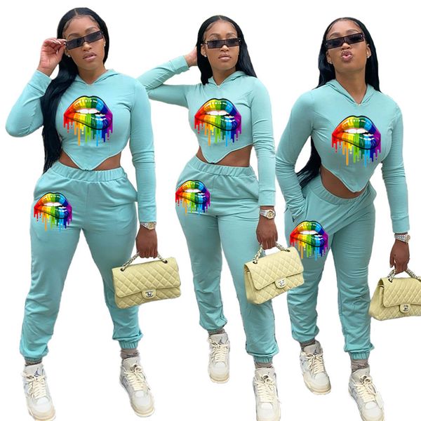 women two piece jogging suits fashion lips pattern long sleeve hooded 2pcs casual women designers clothes, Gray
women two piece jogging suits fashion lips pattern long sleeve hooded 2pcs casual women designers clothes, Gray