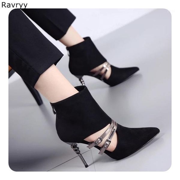 boots black suede leather woman's short annular metal decor thin heel pointed toe female ankle boot autumn model party club shoe1
boots black suede leather woman's short annular metal decor thin heel pointed toe female ankle boot autumn model party club shoe1