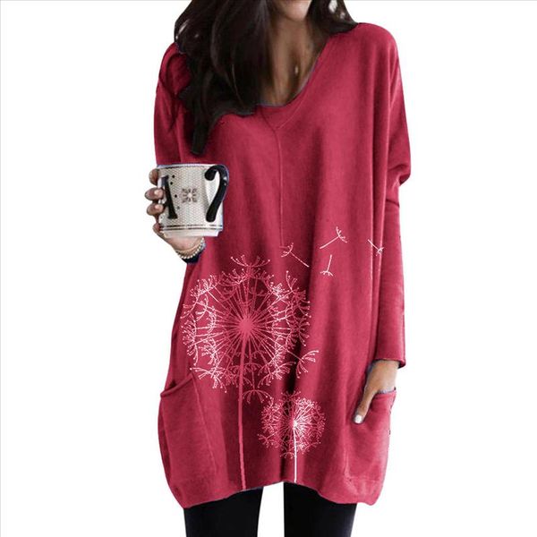 women tunic plus size autumn winter casual o neck printing pocket blouse long sleeve print tallas grandes mujer drop, White
women tunic plus size autumn winter casual o neck printing pocket blouse long sleeve print tallas grandes mujer drop, White