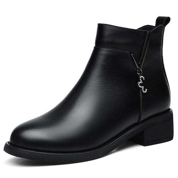 boots women shoes british style fashionable genuine cow leather plus velvet trend casual short high heel m0009, Black
boots women shoes british style fashionable genuine cow leather plus velvet trend casual short high heel m0009, Black