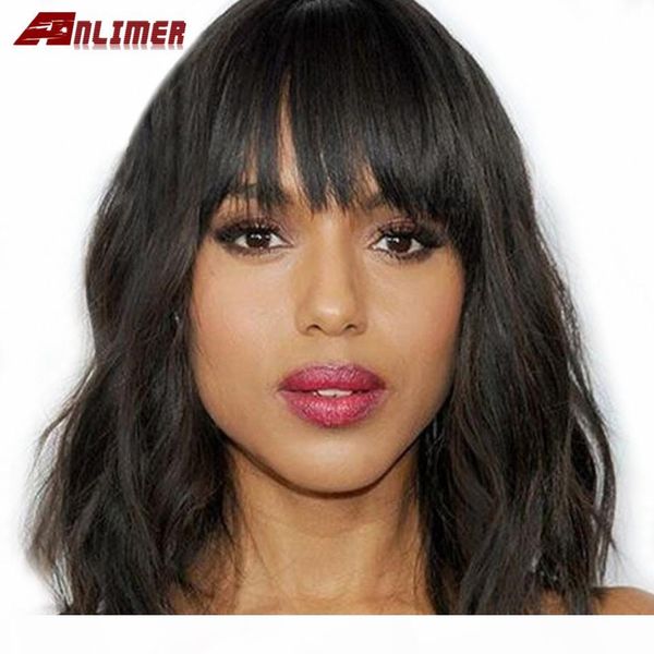 natural wavy bob wig glueless 13x4 lace front human hair wigs with bangs 130% density remy hair pre plucked lace front wigs, Black
natural wavy bob wig glueless 13x4 lace front human hair wigs with bangs 130% density remy hair pre plucked lace front wigs, Black