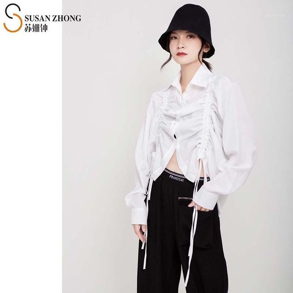 women shirts female blouses ladies japan style designer fall spring cotton turn-down collar lantern sleeve button lace-up1, White
women shirts female blouses ladies japan style designer fall spring cotton turn-down collar lantern sleeve button lace-up1, White