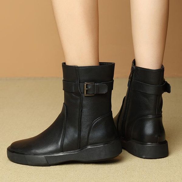first layer cowhide boots women british style 2021 new autumn and winter women's shoes net red low-heel boots, Black
first layer cowhide boots women british style 2021 new autumn and winter women's shoes net red low-heel boots, Black