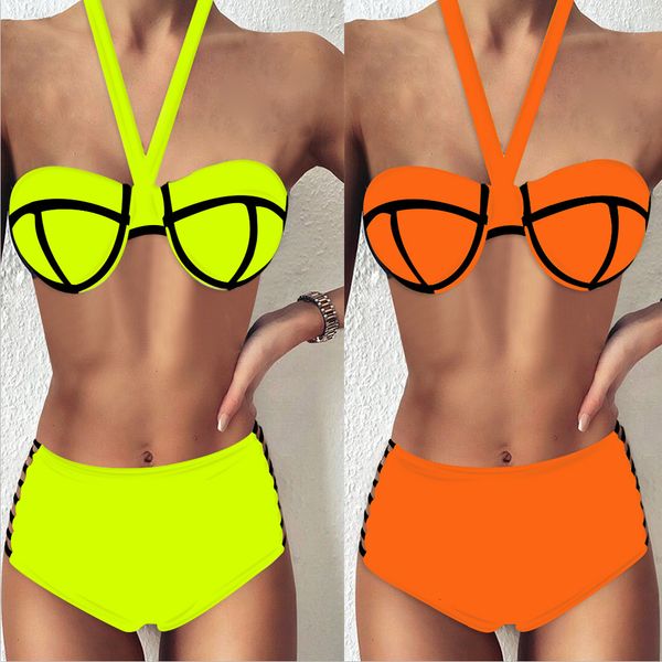 bikini women's and swimsuit in 2021, White;black