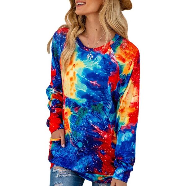 fashion colorful sweatshirt for women pockets tie dyeing print casual pullover full sleeve o collar lady tunic fall, Black
fashion colorful sweatshirt for women pockets tie dyeing print casual pullover full sleeve o collar lady tunic fall, Black