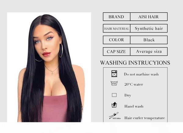 long straight black wig synthetic wigs for women natural middle part lace wig heat resistant fiber natural looking wig, Black;brown
long straight black wig synthetic wigs for women natural middle part lace wig heat resistant fiber natural looking wig, Black;brown