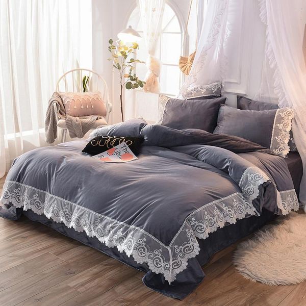 princess style crystal velvet lace solid 4pcs bed set duvet cover pillowcase bed sheet grey bean paste blue green khaki ginger
princess style crystal velvet lace solid 4pcs bed set duvet cover pillowcase bed sheet grey bean paste blue green khaki ginger