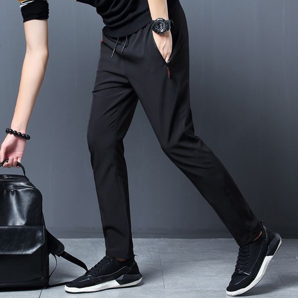 2020 new autumn men's casual korean slim trend loose sports quick drying elastic long pants, Black
2020 new autumn men's casual korean slim trend loose sports quick drying elastic long pants, Black