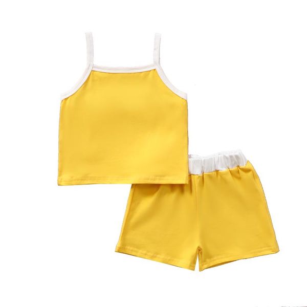 clothing sets kids girls fashion 2-piece outfit set color block tank shorts for children baby, White
clothing sets kids girls fashion 2-piece outfit set color block tank shorts for children baby, White