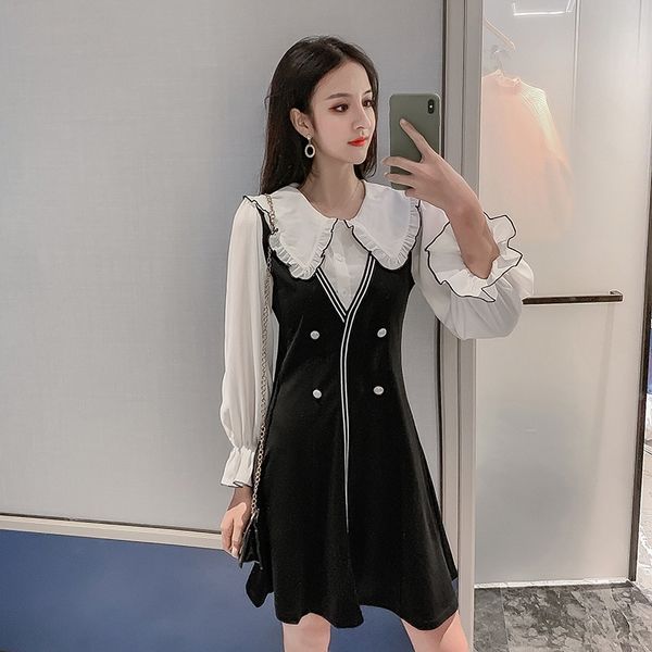 2020 new style, two pieces, women's wear, fake two pieces, new women's spring and autumn dress korean version fashionable waist th, Black;gray
2020 new style, two pieces, women's wear, fake two pieces, new women's spring and autumn dress korean version fashionable waist th, Black;gray