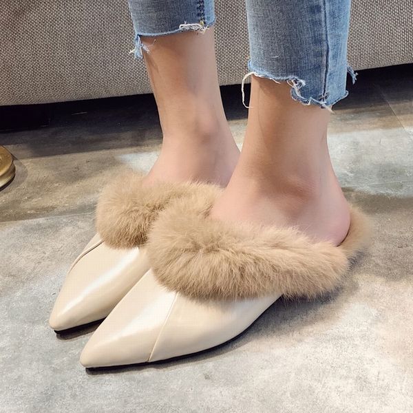 womens fur slippers autumn new ladies mules ponited toe half slippers female low heel elegant flats women shoes slides, Black
womens fur slippers autumn new ladies mules ponited toe half slippers female low heel elegant flats women shoes slides, Black
