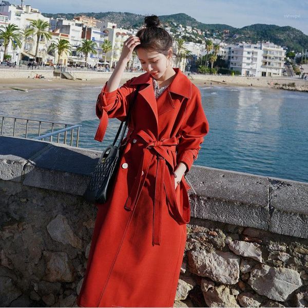 trendy trench coat women's mid-length section 2020 new spring coat korean loose fashion office outerwear bandage overcoat r3261, Tan;black
trendy trench coat women's mid-length section 2020 new spring coat korean loose fashion office outerwear bandage overcoat r3261, Tan;black