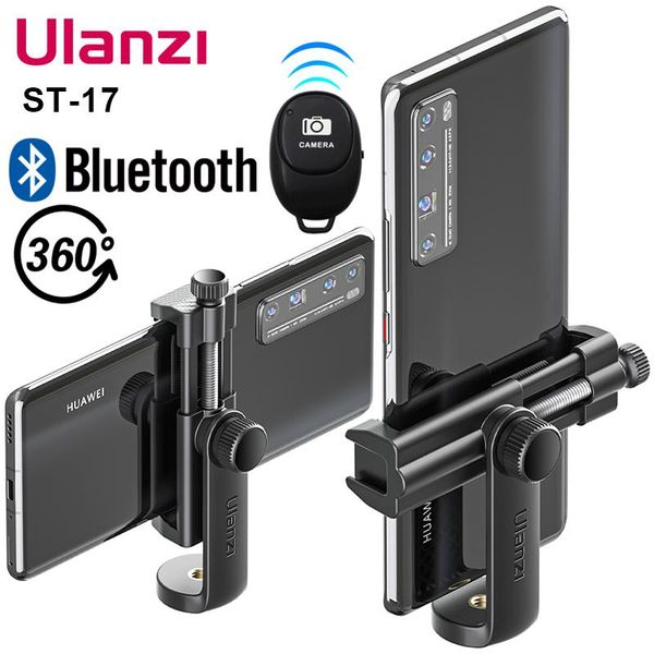 ulanzi st-17 phone tripod mount with cold shoe smartphone tripod adapter cell universal phone holder for 11 11pro max xs