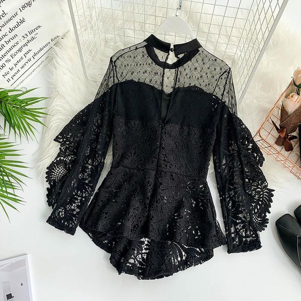 women's blouses & shirts women patchwork hollow-out crochet lace yarn ruffles hem perspective pullover shirt irregular ladies blouse sh, White
women's blouses & shirts women patchwork hollow-out crochet lace yarn ruffles hem perspective pullover shirt irregular ladies blouse sh, White