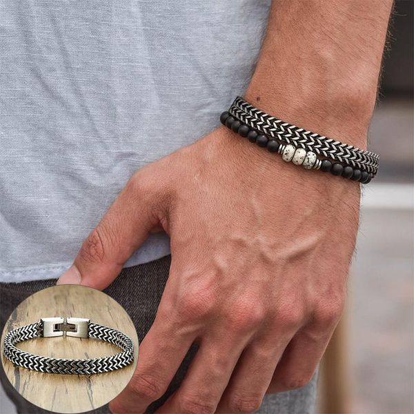 vnox retro men's bracelet cool metal foxtail franco chain wristband interlocked stainless steel curban link punk vintage jewelry, Black
vnox retro men's bracelet cool metal foxtail franco chain wristband interlocked stainless steel curban link punk vintage jewelry, Black