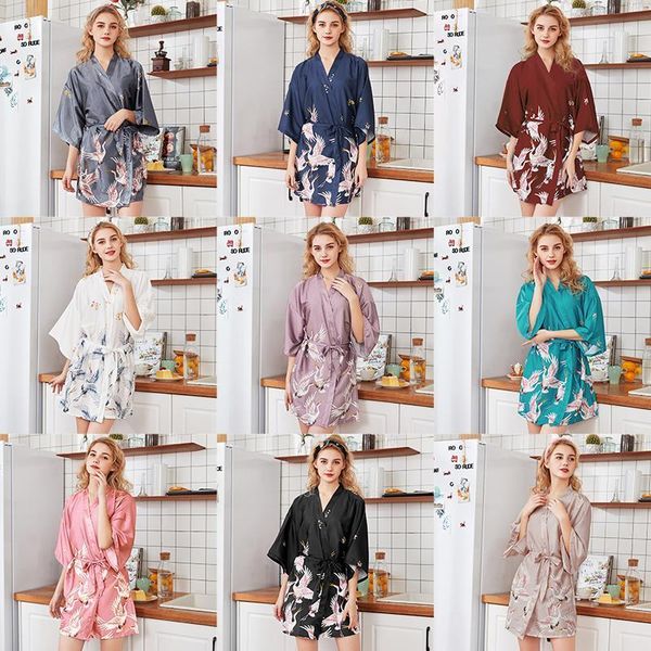 women's sleepwear silk kimono robe bathrobe women short satin wedding robes lace-up printed pajamas bridesmaid bride1, Black;red
women's sleepwear silk kimono robe bathrobe women short satin wedding robes lace-up printed pajamas bridesmaid bride1, Black;red