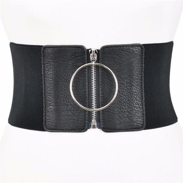 women ultra wide belt for dresses ladies elastic belts female big metal circle ring black cummerbund waist strap, Black;brown
women ultra wide belt for dresses ladies elastic belts female big metal circle ring black cummerbund waist strap, Black;brown