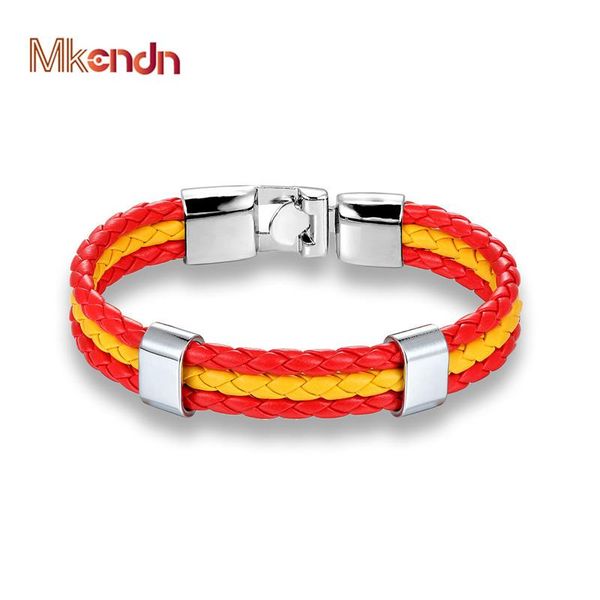 charm bracelets mkendn country spain flag leather bracelet men women easy-hook & bangles male female jewelry pulseras, Golden;silver
charm bracelets mkendn country spain flag leather bracelet men women easy-hook & bangles male female jewelry pulseras, Golden;silver