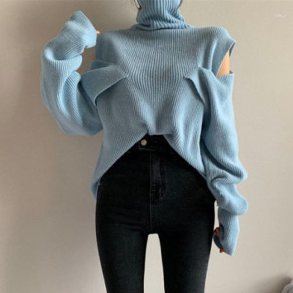 autumn loose sweater for women fashion tide turtleneck off-shoulder korean chic with ruffled khaki warm new1, White;black
autumn loose sweater for women fashion tide turtleneck off-shoulder korean chic with ruffled khaki warm new1, White;black