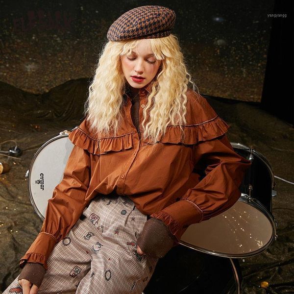 elfsack brown solid single breasted casual ruffle shirts women,2020 autumn elf pure full sleeve korean ladeis vintage daily, White
elfsack brown solid single breasted casual ruffle shirts women,2020 autumn elf pure full sleeve korean ladeis vintage daily, White