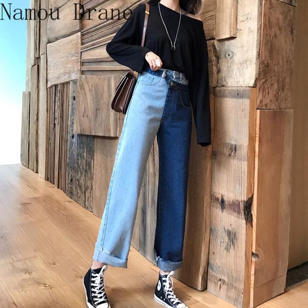 women's jeans 2021 fashion fake two-piece contrast stitching autumn and winter retro high waist straight nine-point pants, Blue
women's jeans 2021 fashion fake two-piece contrast stitching autumn and winter retro high waist straight nine-point pants, Blue