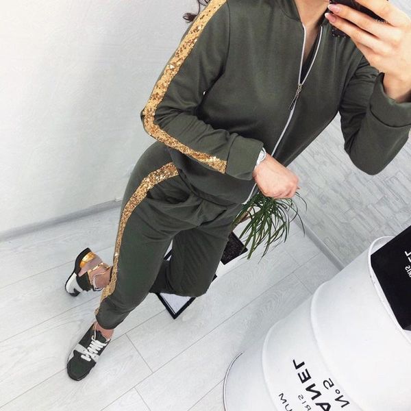 women's tracksuits women's autumn / winter 2021 fashion suit casual sequin stitching coat pants sports 2-piece sportswear cardigan, Gray
women's tracksuits women's autumn / winter 2021 fashion suit casual sequin stitching coat pants sports 2-piece sportswear cardigan, Gray