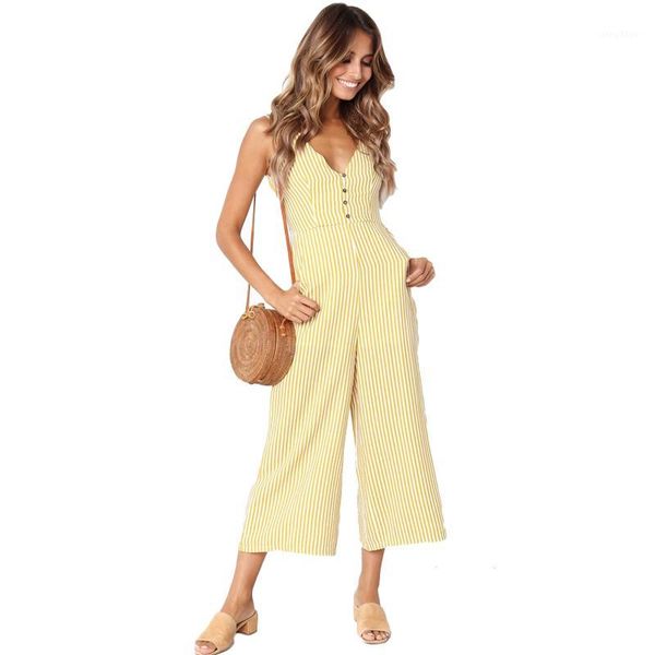 summer fashion striped button pocket deep v neck sleeveless jumpsuits for women 2020 rompers womens jumpsuit1, Black;white
summer fashion striped button pocket deep v neck sleeveless jumpsuits for women 2020 rompers womens jumpsuit1, Black;white
