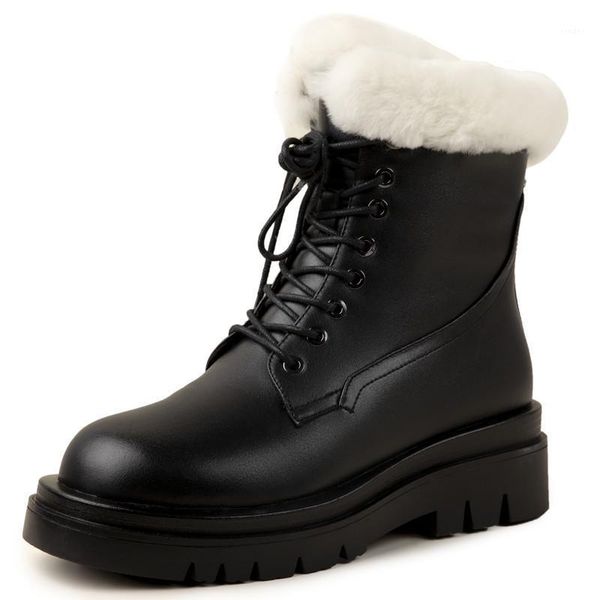 fashion winter boots women 2021 new round toe ladies ankle boots genuine leather warm wool lace up motorcycle women1, Black
fashion winter boots women 2021 new round toe ladies ankle boots genuine leather warm wool lace up motorcycle women1, Black