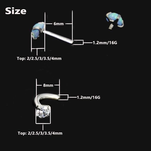 showlove-1pc surgical steel opal zircon eyebrow ring horseshoe ear tragus cartilage earring industrial barbell piercing jewelry q sqchdo, Silver
showlove-1pc surgical steel opal zircon eyebrow ring horseshoe ear tragus cartilage earring industrial barbell piercing jewelry q sqchdo, Silver